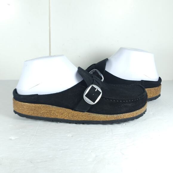 Birkenstock Women's Buckley EU38 US7N Black Suede Leather Slip On Clogs Shoes - Picture 9 of 16